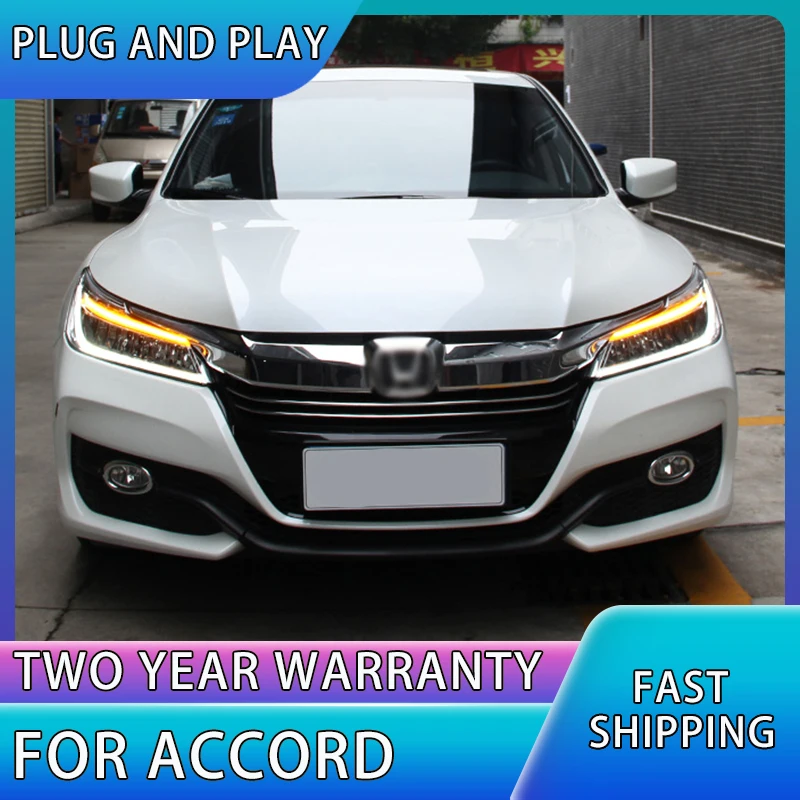 Head lamp For New Accord 9.5 Headlights 2016 2017 LED Headlight LED DRL Bi Xenon Lens High Low Beam Auto Accessories