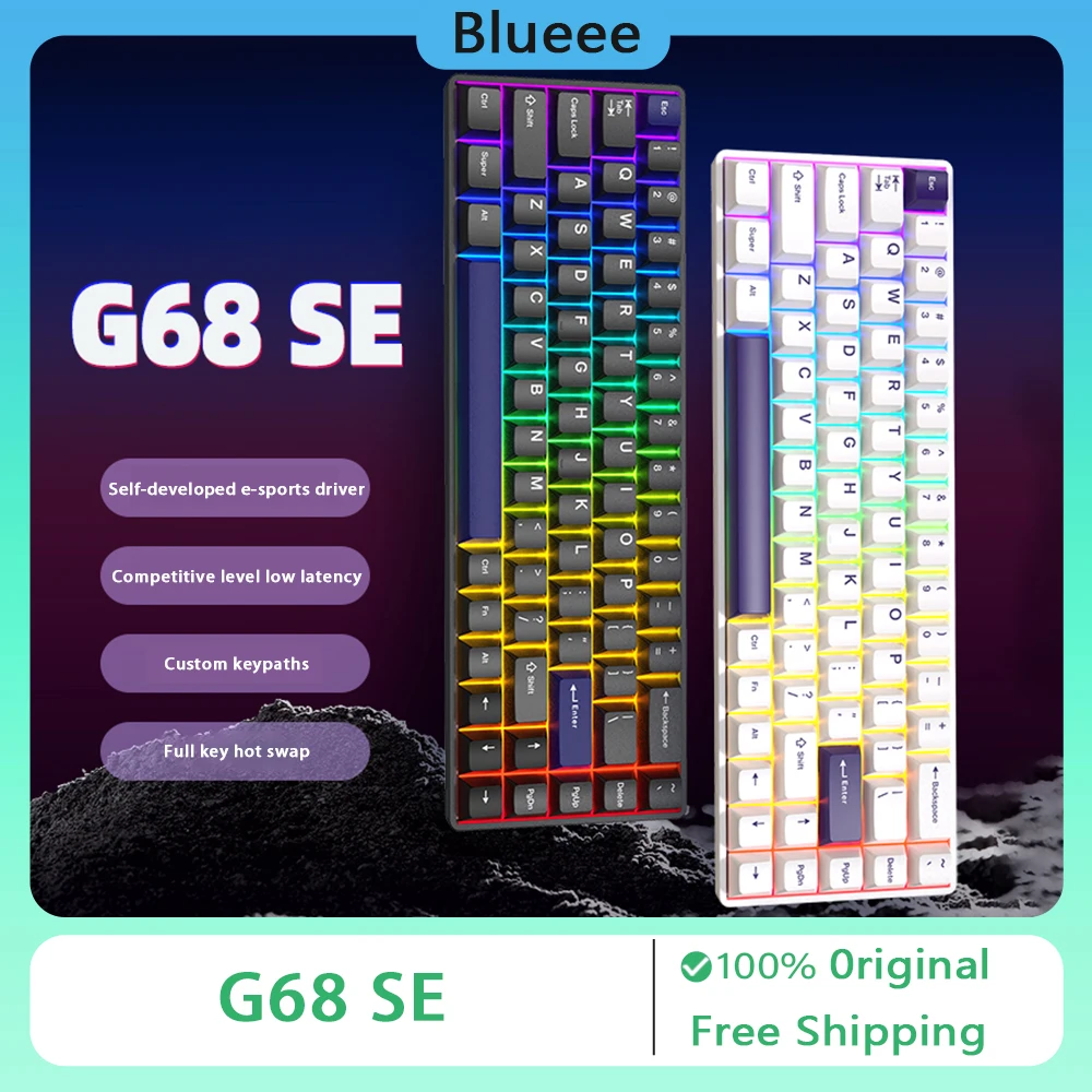 

KZZI G68 SE Wired Mechanical Keyboard Magnetic Switch Hot Swap 68 Keys Gaming Keyboard Office RGB Computer Gamer Gift