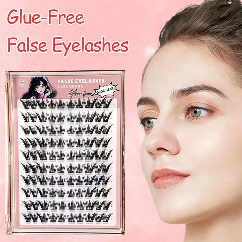 Self-Adhesive False Eyelashes Glue-Free Design, Natural Volume Lash Clusters for Easy Application, Glue-free False Eyelashe N5E0