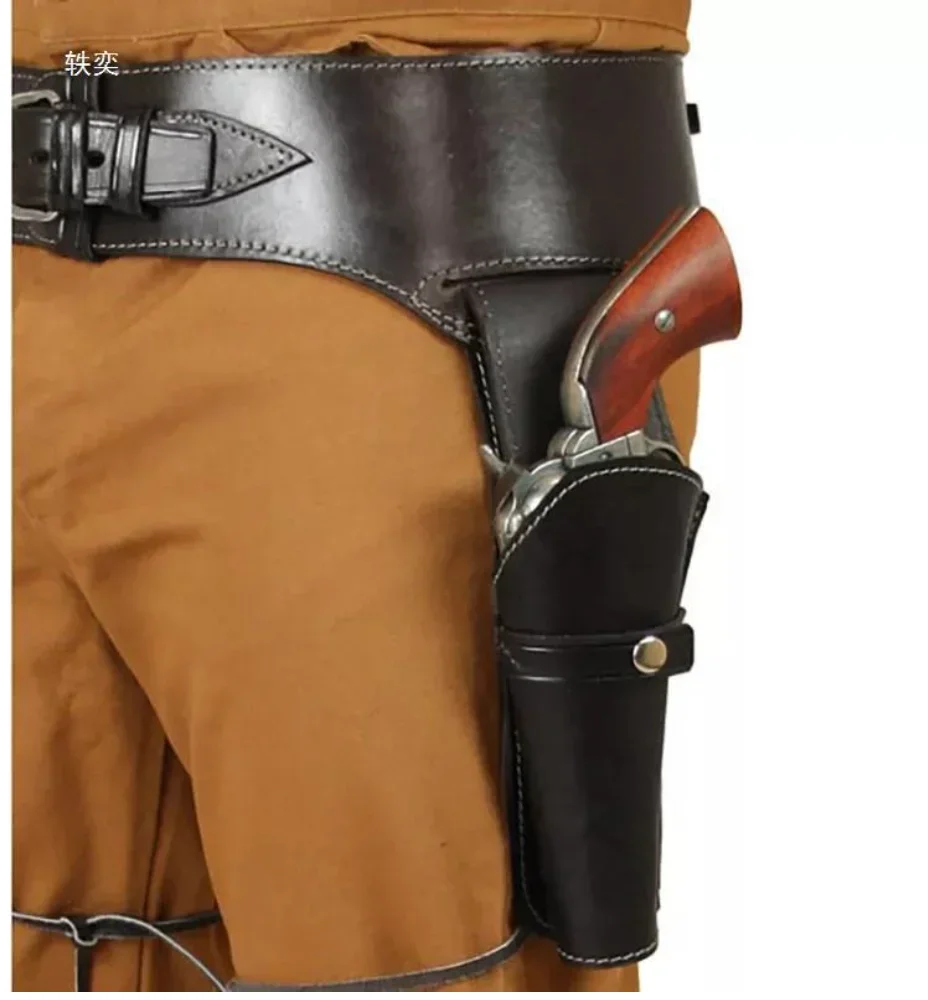 Revolver Holster Warrior PU Leather Belt Holster Stage Play Performance Props Medieval Renaissance New Cowboy Gun Belt