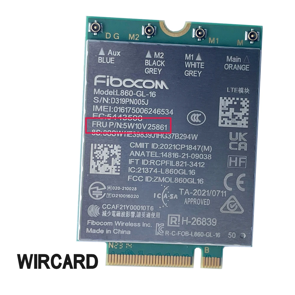 Imagem -02 - Módulo de Xmm 7560r Mais 4g Lte L860-gl16 Fru 5w10v25861 5w10v25839 Thinkpad L13 Gen3 L14 Gen3 L15 Gen3 Z13