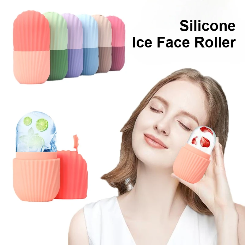 アイスフェイスローラーキューブビューティーマッサージシリコン製アイスモールド 目のむくみ解消 アイスフェイシャルローラー 毛穴引き締め フェイススキンケアツール