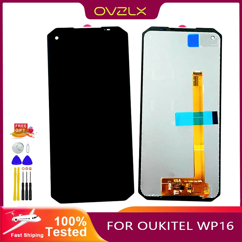 Digitizer layar sentuh LCD asli baru 100% untuk bagian pengganti Digitizer sentuh LCD OUKITEL WP16