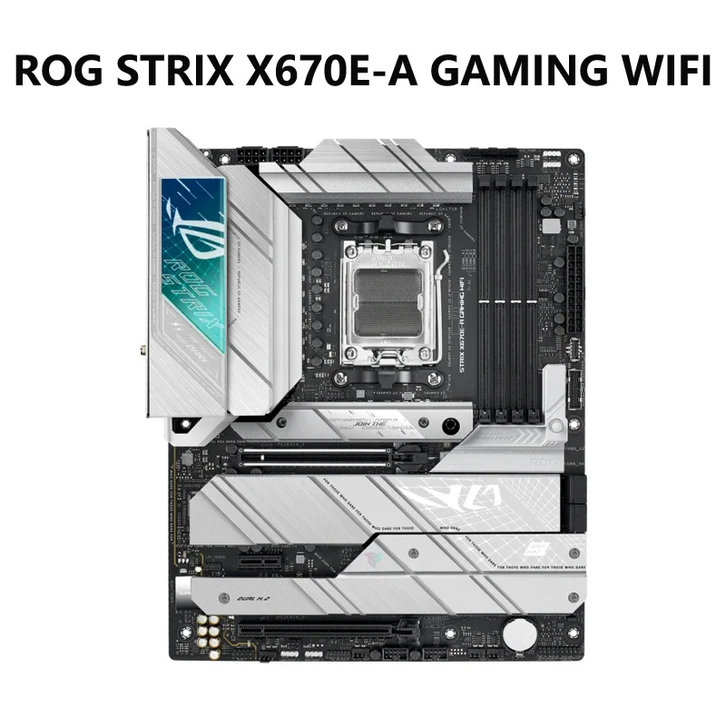 

ASUS ROG STRIX X670E-A GAMING WiFi 6E Socket AM5 LGA 1718 AMD Ryzen 7000 Gaming Motherboard 16+2 Power Stages PCIe 5.0 DDR5