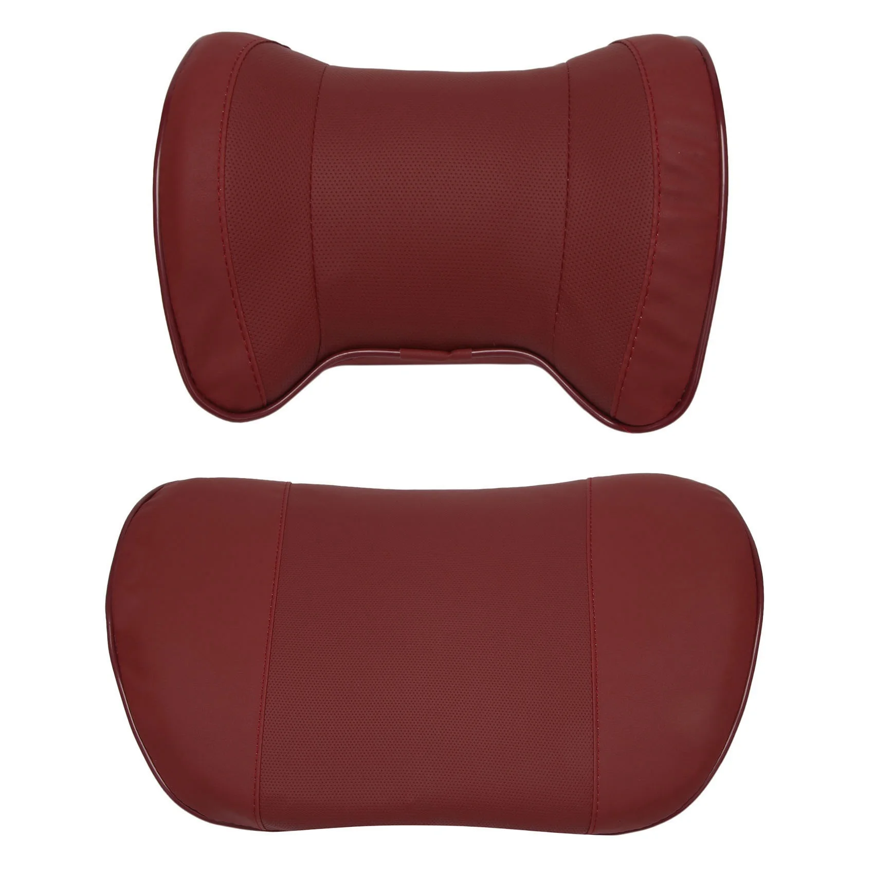 2Packs Car Pillow & Back Support Cushion with Adjustable Strap Neck Pillow Back Cushion Memory Cotton Wine