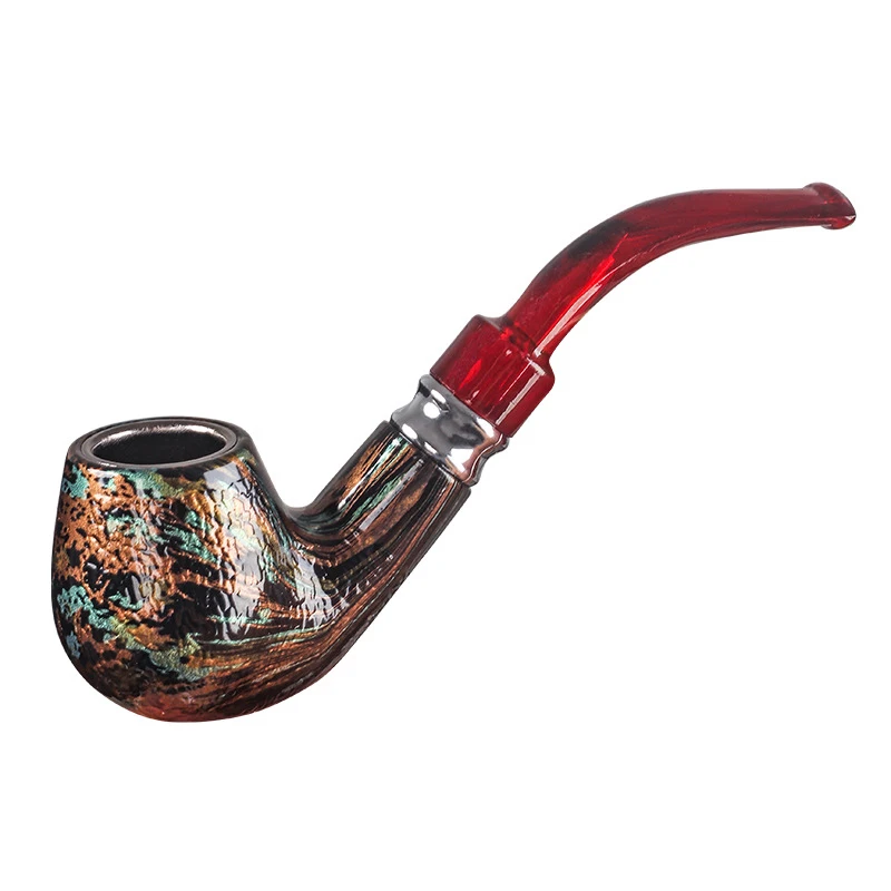 

Portable detachable colorful bakelite pipe Durable Imitation Solid wood Smoking Tobacco Filter pipe Cigarette Pipes A man's gift