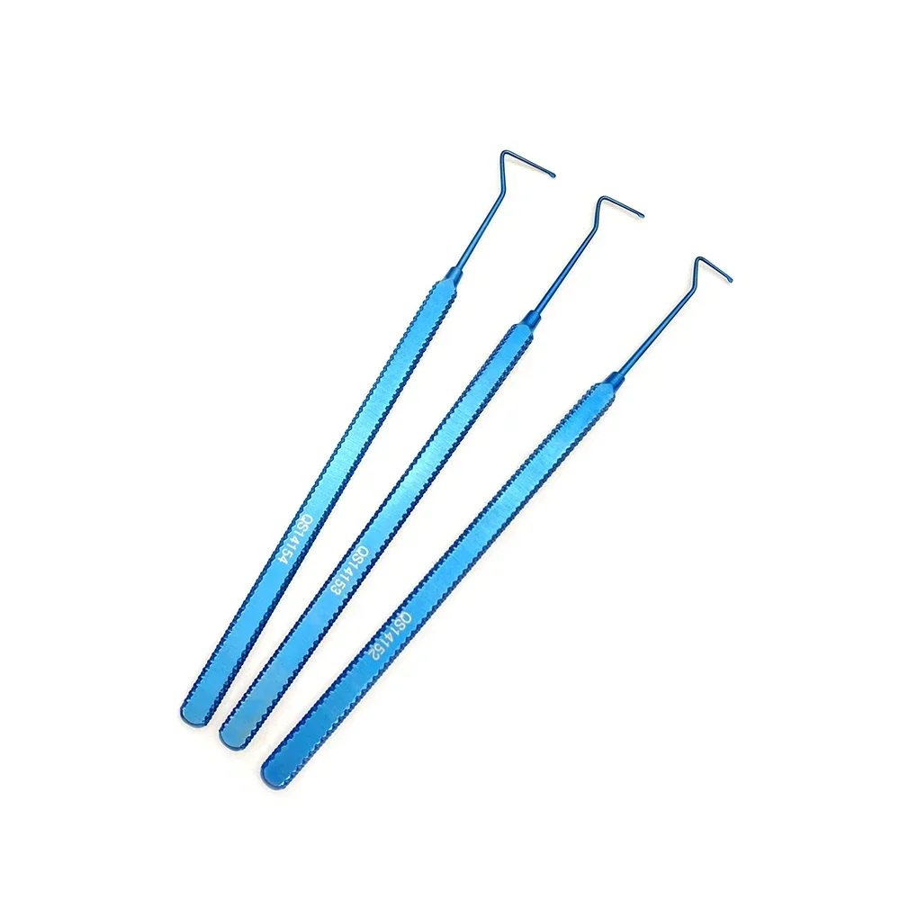 

Delicate Muscle Hook with Blunt Spatulated Tip Titanium Ophthalmic Instrument 8mm /10mm/12mm