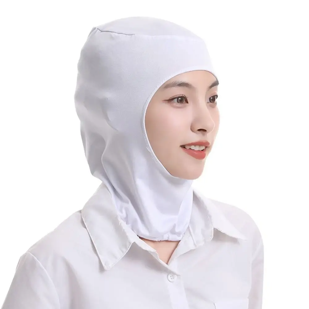 

New Elastic Dust Proof Cap Neck Protector Breathable Work Cap Solid Color Balaclava Food Factory