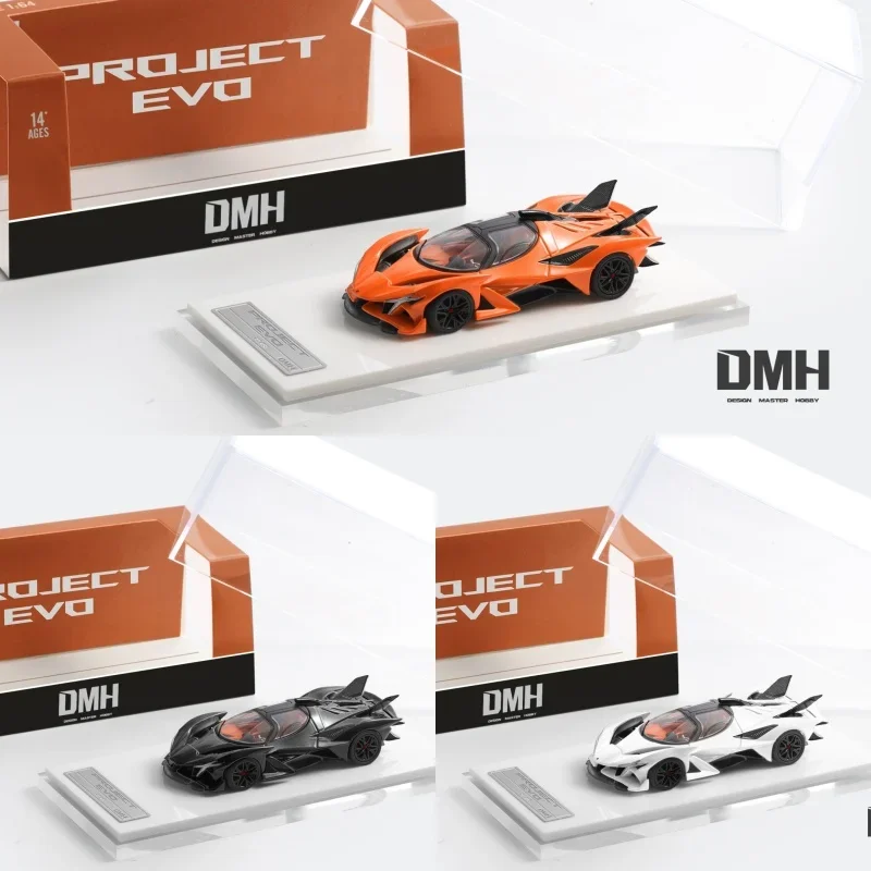 DMH 1:64 Project EVO Black Orange White Diecast Model Car