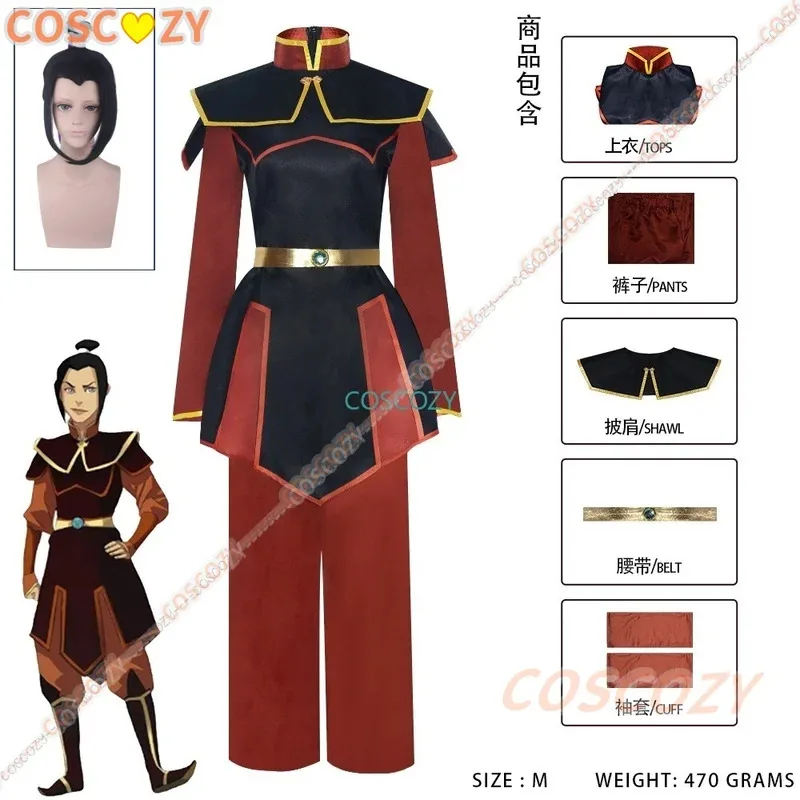 

Anime Azula Cosplay Costume Halloween Cosplay Top Pant Cuff Belt Set Anime Suit for Comic Con