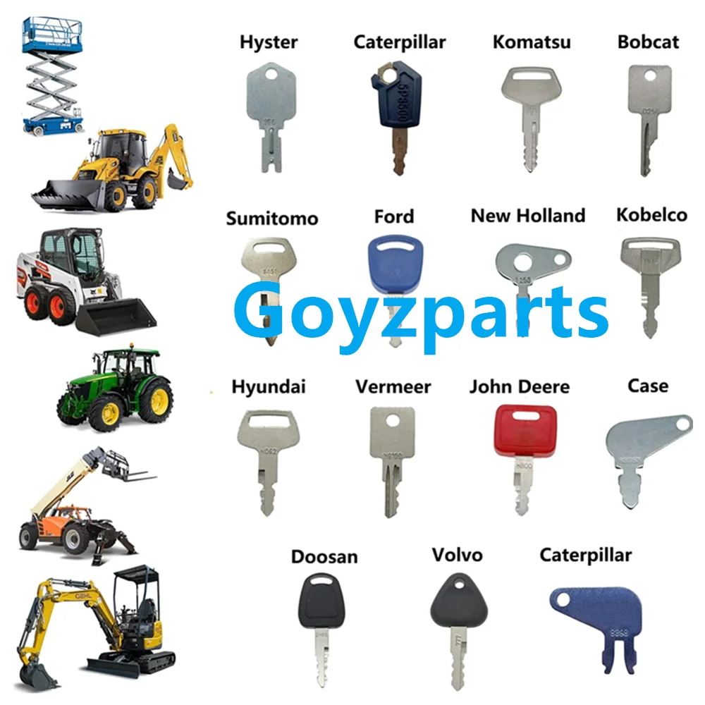 30pcs Heavy Equipment Key Seyt for Caterpillar for Hitachi for Kubota for Volvo for Doosan for Komatsu for John Deere for Hyunda
