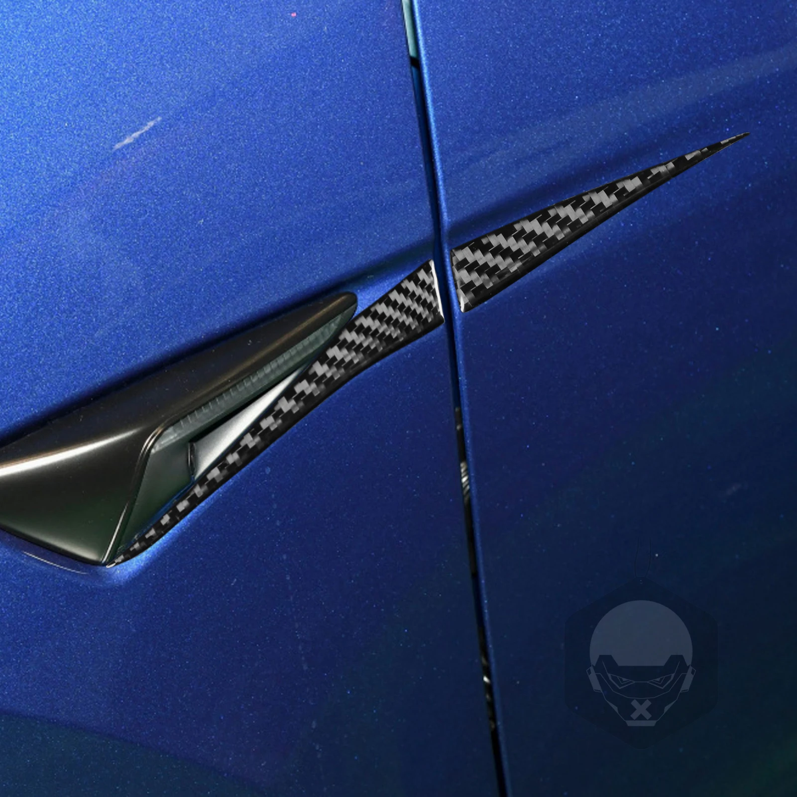 For Tesla Model 3 Highland 2023-2025 Carbon Fiber Body Side Camera Radar Spoiler Air Knife Trim Cover Car Accessories Sticker