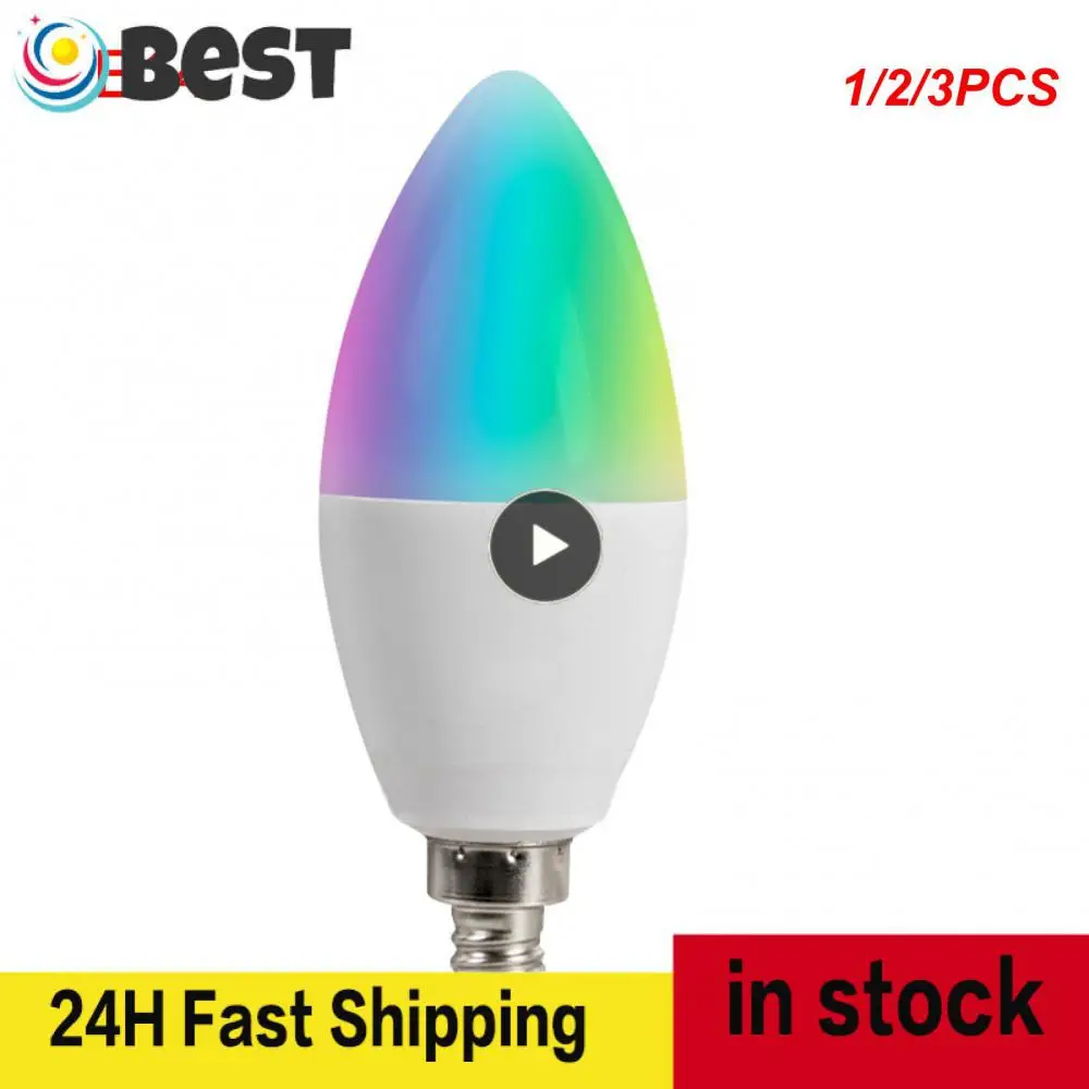 

1/2/3PCS Smart Candle Bulb Smart Home Voice Control Led Bulb 5w 3.0 E12 E14 Works With Alexa Home Rgbcw Tuya