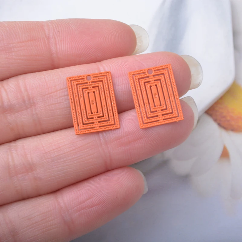 30 Stück AC4299 Messing-Schmuckanhänger in Hellgold, Geometrische Rechteck-Charms, DIY-Zubehör für Damen-Ohrringe und Halsketten – Detail 9