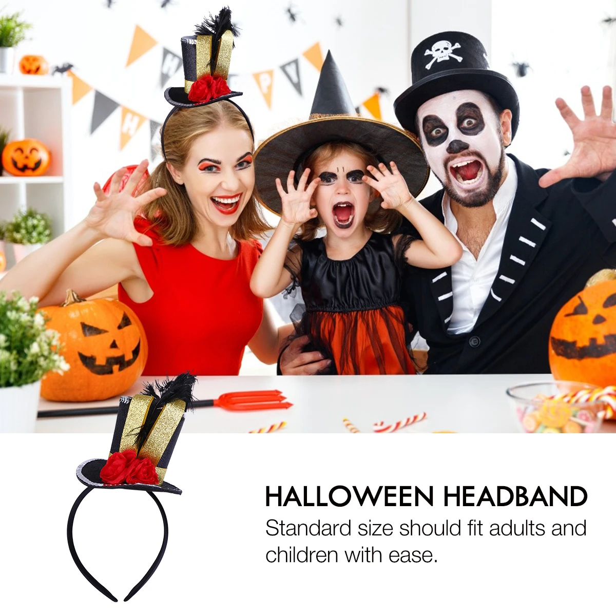 

Hat Headband Halloween Headdress Hoop Band Performance Christmas Festival Lightweight Comfortable Kids