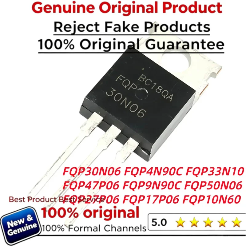 10Pcs FQP30N06 FQP33N10 FQP47P06 FQP50N06  FQP4N90C FQP9N90C FQP10N60 FQP17P06 FQP27P06 brand new in stock TO-220
