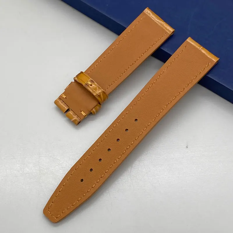 FUYIJIA Top Mississippi Alligator Skin Watchbands Custom Substitute Original IW-C PORTOFINO Strap 16MM 18MM Genuine Leather Belt