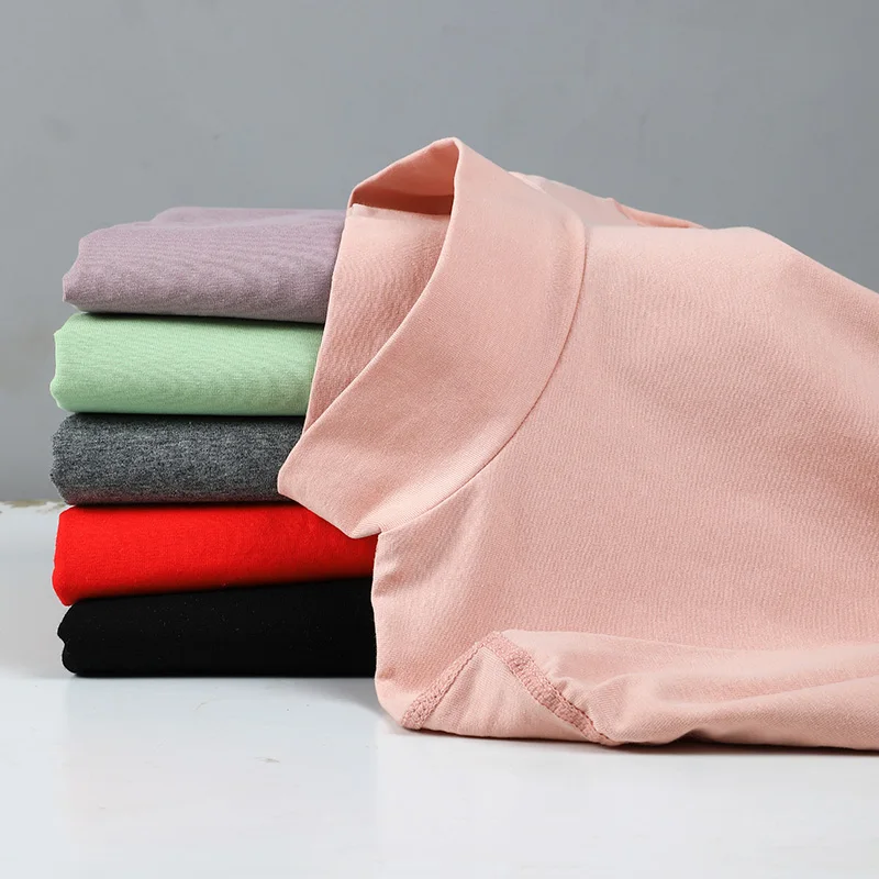 2PCS Lange Herbst- und Winterunterwäsche für Damen, halbhoher Kragenstil, einteiliger dünner Baumwollpullover, geeignet zum Tragen
