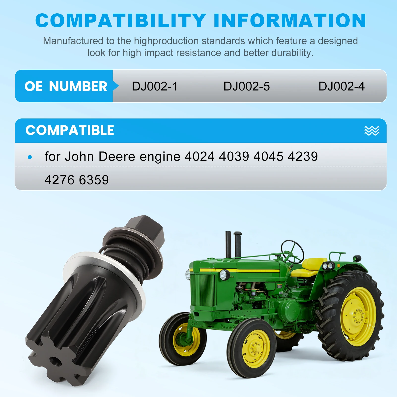 Alat Pembalik Mesin dan Set Pengatur Waktu untuk Mesin John Deere Logam untuk 4024 4039 4045 4239 4276 6090 DJ002-1 DJ002-5 DJ002-4