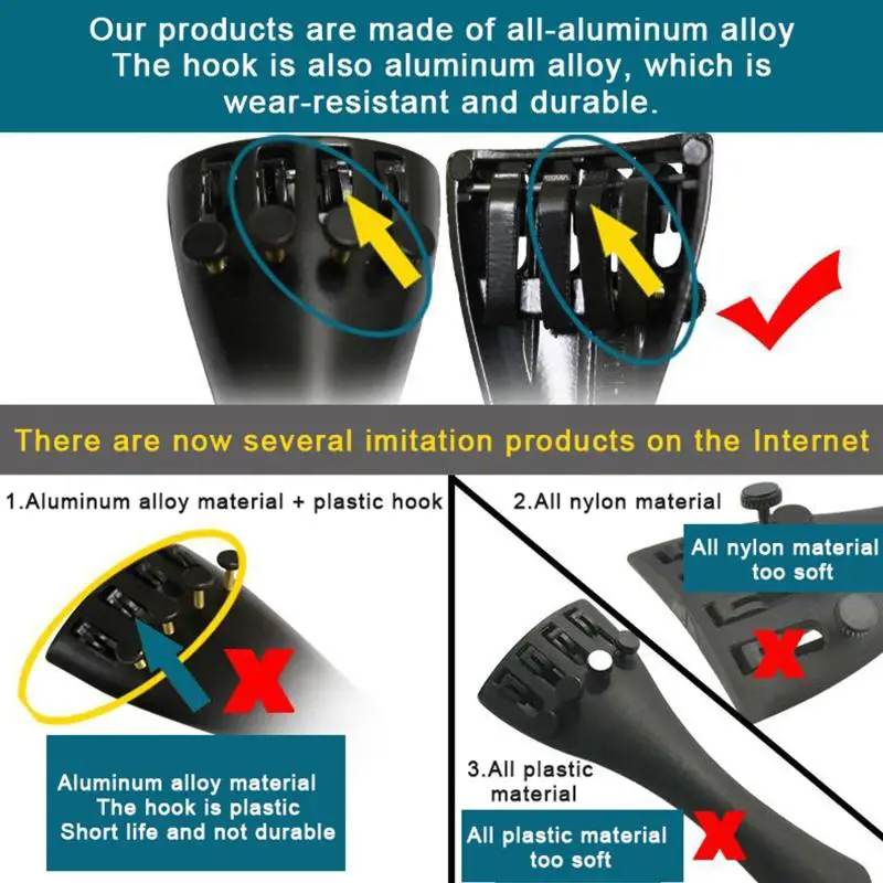 Hot Carbon Fiber Violin/Viola Tailpiece With Tailgut Rope Fine Tuners 4/4 3/4 1/2 1/4 1/8 1/10 Size Violin Accessories