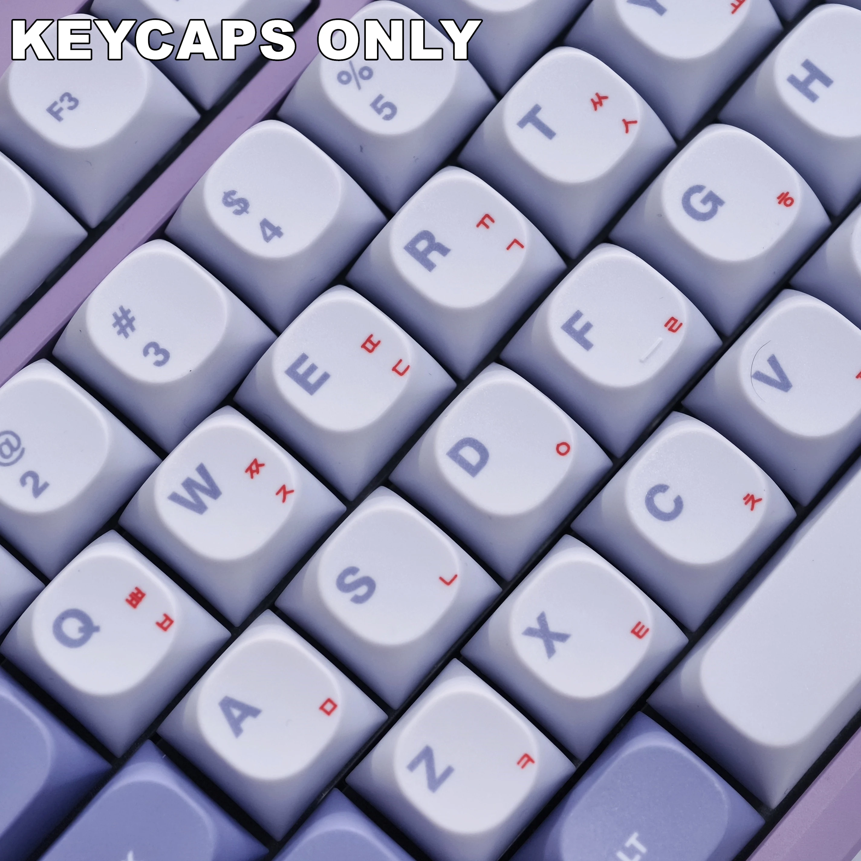 4 Korean Layout PBT Keycaps MA Profile Dye-Sublimated Legends Keycap Set for Mx Cherry Switch Gaming Mechanical Keyboard
