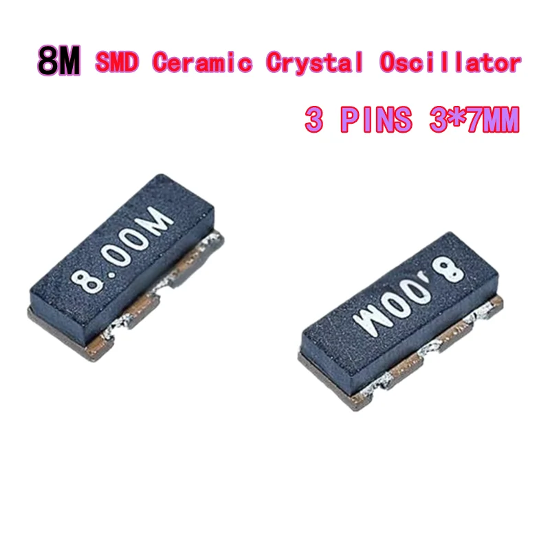 

10PCS 8M 4M SMD ceramic crystal oscillator 3-pin 3*7MM ZTTCC8.0M 8MHz 8.00M