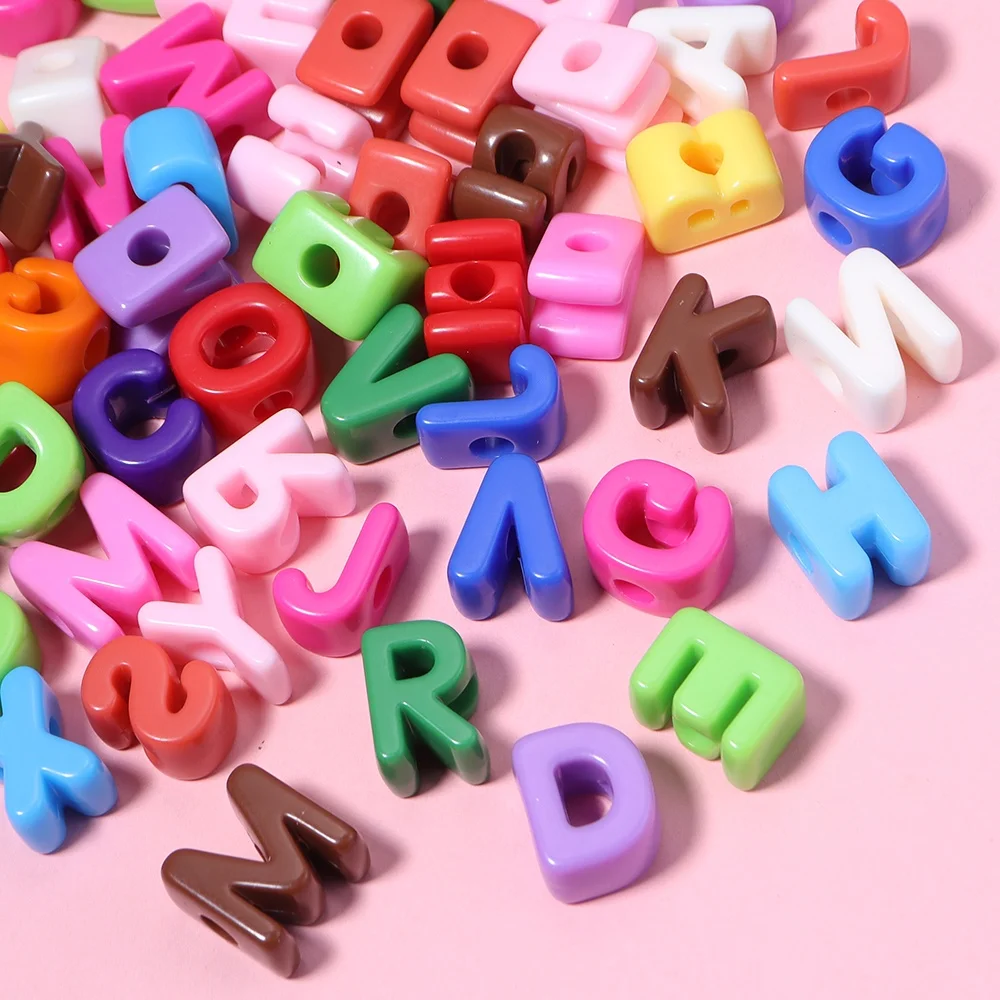 50pcs 14mm-20mm Acrylic large hole letters and numbers beads for DIY Jewelry MakingBracelet Necklace Keychain Materials