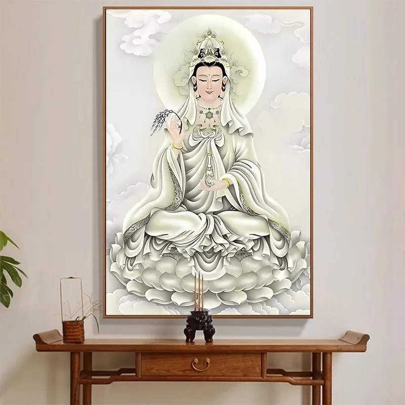 

2025 Guanyin Bodhisattva Religious Cross Stitch Embroidery Kit-Buddha Goddess of Mercy 11ct Fabric Painting Needlework for Adult