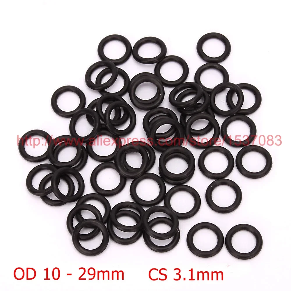 100 PCS NBR rubber O ring Seal Rubber Gaskets CS 3.1mm x OD 10 11 12 13 14 15 16 19 20 21 22 23 24 25 26 27 28 29 30mm