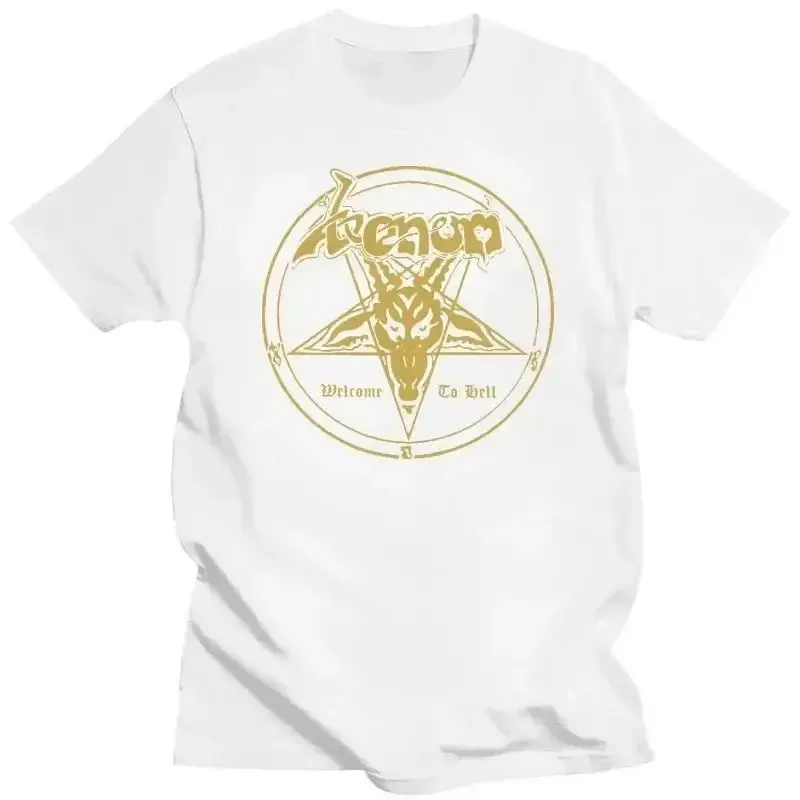 VENOM Metal Band Welcome To Hell Album Logo T-Shirt for Men Short Sleeve Men and Women Fashion Tops Print Cotton Man Clothing