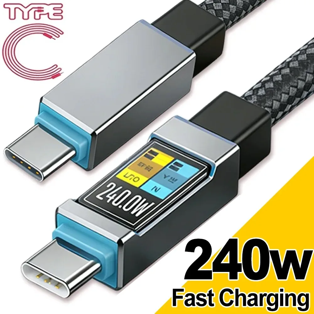 

PD 240W 5A Super Fast Charging Dual Type C Cables High-speed Data Transfer Cord USB Type-c To C Wire for IPhone 17 Pro Samsung