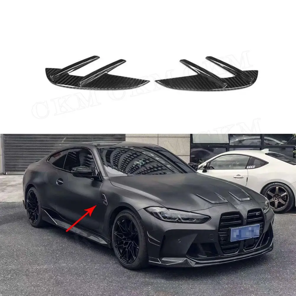 

Dry Carbon Fiber Car Side Fender Splitters Trim For BMW 3 4 Series G80 M3 G82 G83 M4 2021+ Side Air Vent Replacement