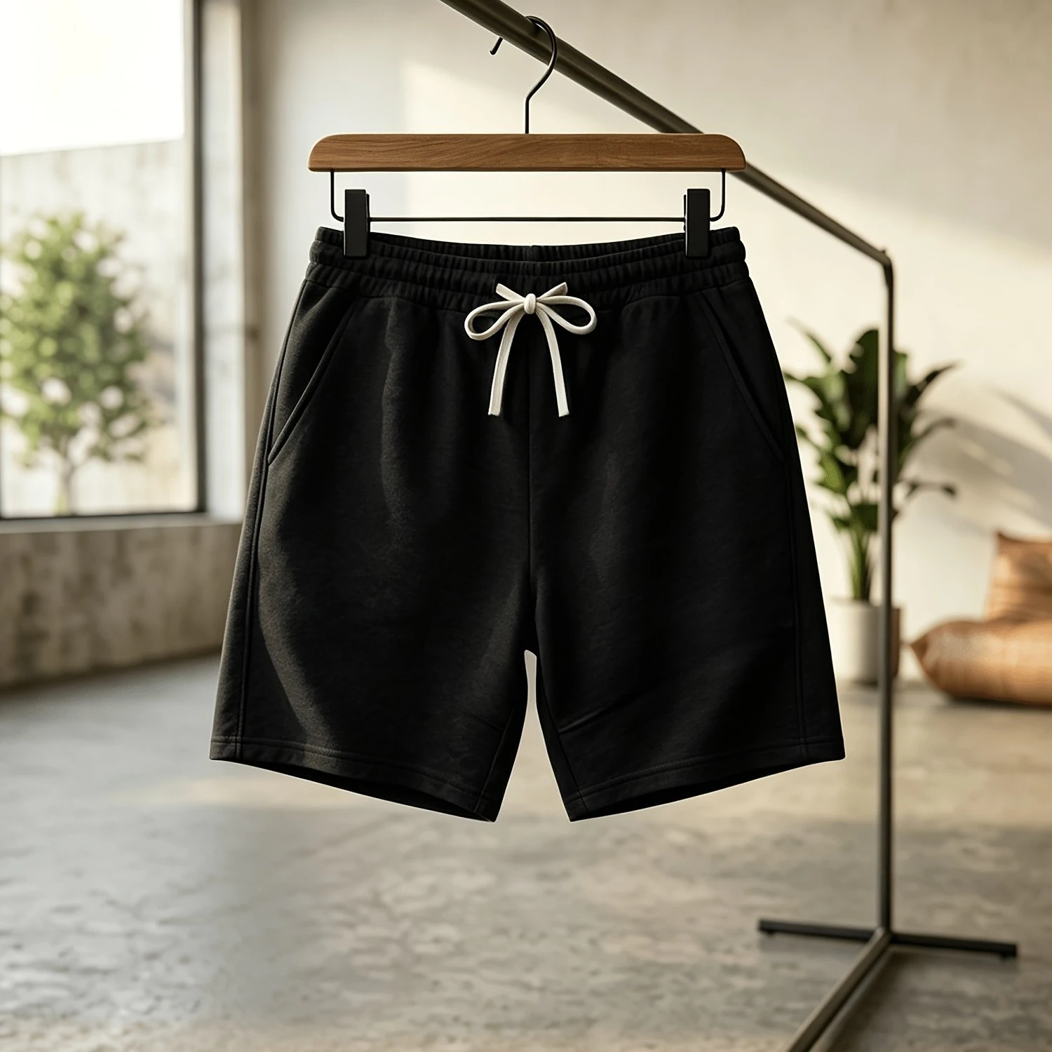 Men's Stretch Waist Drawstring Sports Shorts - Lightweight and Breathable Gym Running Shorts Suitable for Summer Exercise