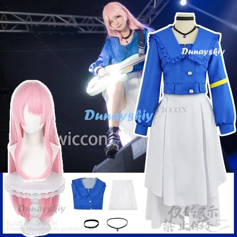 

ff34Anime Game BanG Dream! It's MyGO Anon Chihaya Cosplay Costume Top Skirt Pink Wigs For Girls Halloween Christmas Party Custom