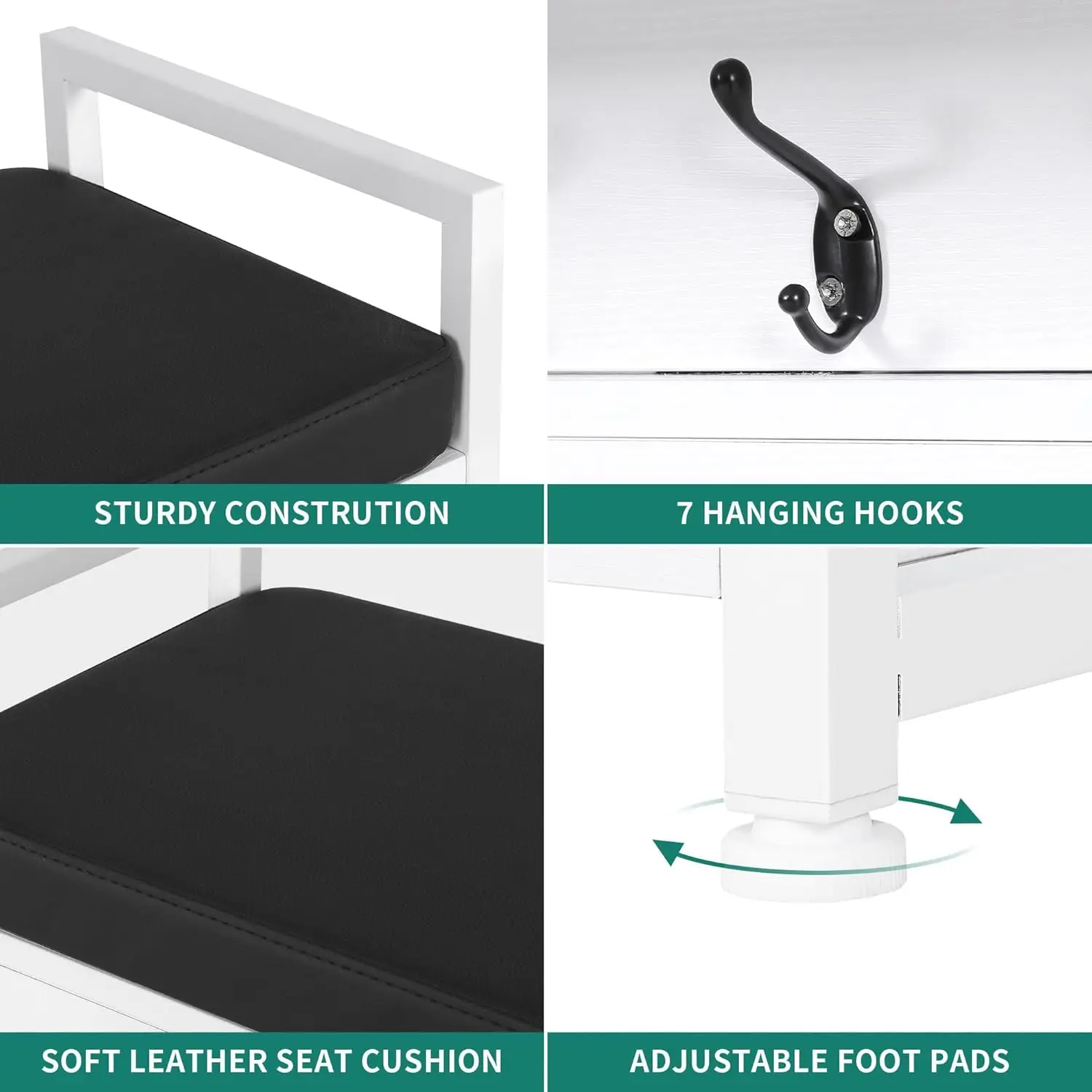 Coat Rack Shoe Bench Set, Wall Coat Rack with Shoe Storage, Industrial Entryway Shoe Bench with Coat Rack, 2 Storage Cubbies wit