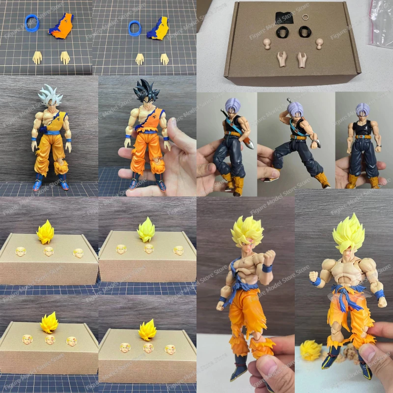 Tigery Dragon Ball SHF Super Saiya SSJ Son Goku Gohan Trunks Heads Accessories Anime Action Figures Toys Models Collector PVC