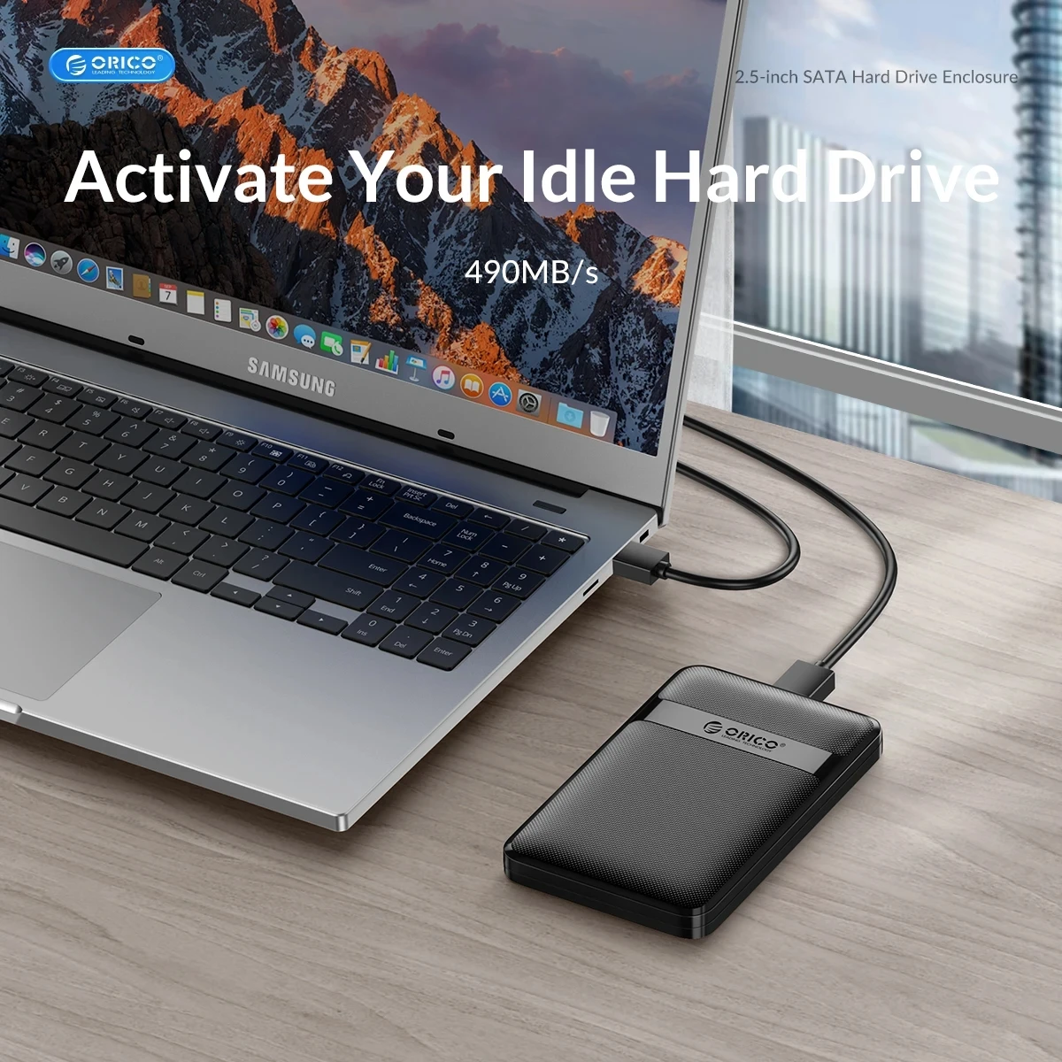 ORICO 2.5 Inch HDD Case SATA to USB3.0/Type-C SSD HDD Enclosure 5/6Gbps Max USB-C External SATA HDD Enclosure for PC Computer
