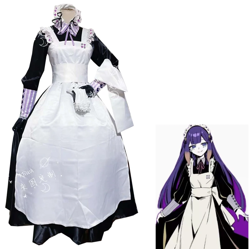 Custom Made Vtuber Ninomae Ina'nis Cosplay Costume Maid Suits Apron Uniform Women Anime Outfits Halloween Dress Tailor Clothes