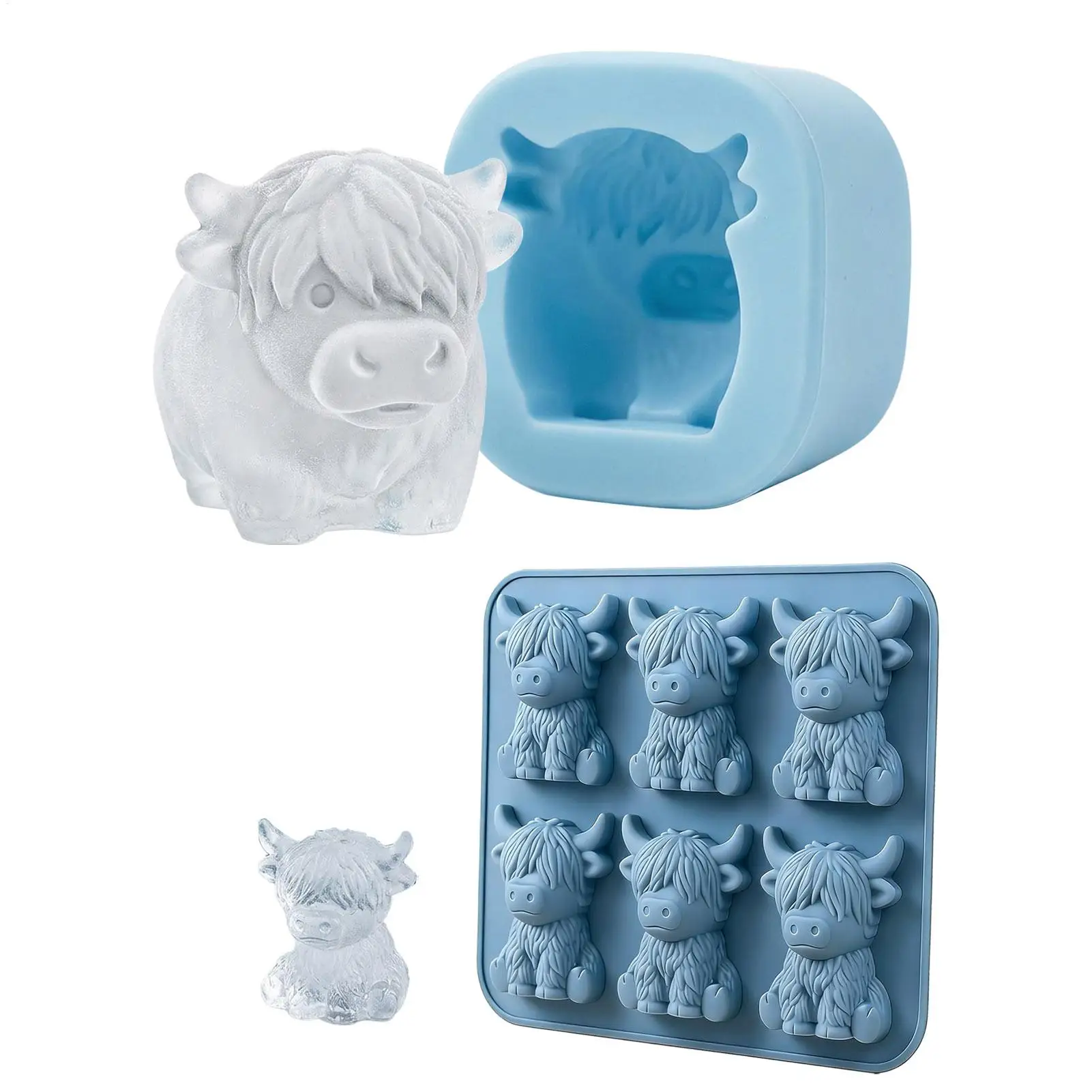 Cute Cow Ice Cubes Making Mold Splash-proof Easy To Fall Off For Refrigerator With Container Ice Ball Maker Ice Cubes Tray