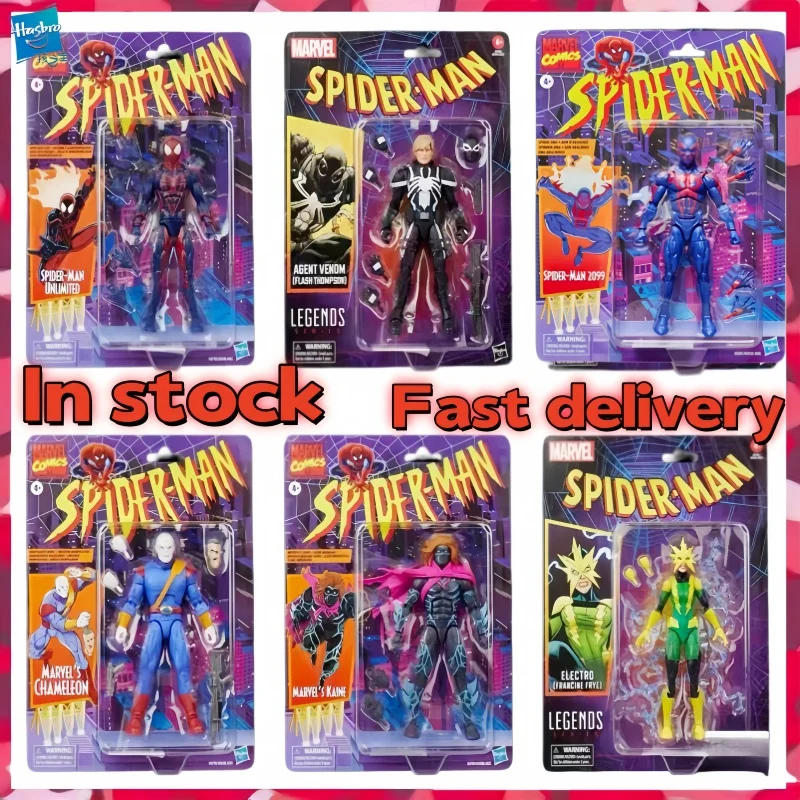 

Оригинальная коллекционная фигурка Hasbro Marvel Legends Spider-Man 2099 Symbiote, подвижная, ретро-модель супергероя