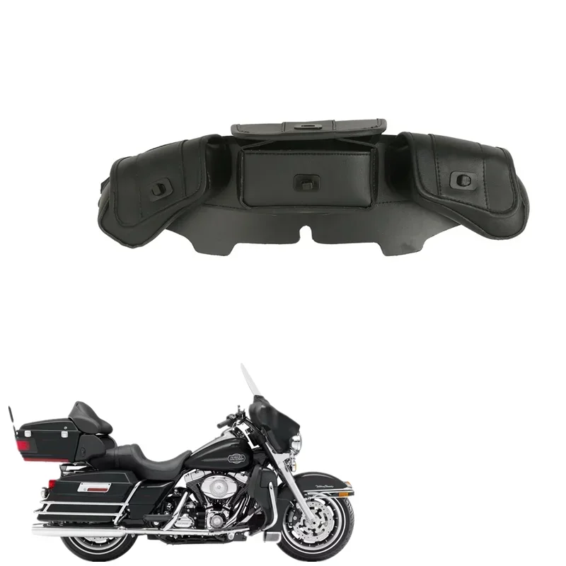 For Harley Touring Electra Street Glide 1996-2013 FLHTC FLHX FLHTCU Trike Motorcycle Accessory Windshield Bag Tri Pouch 3 Pocket