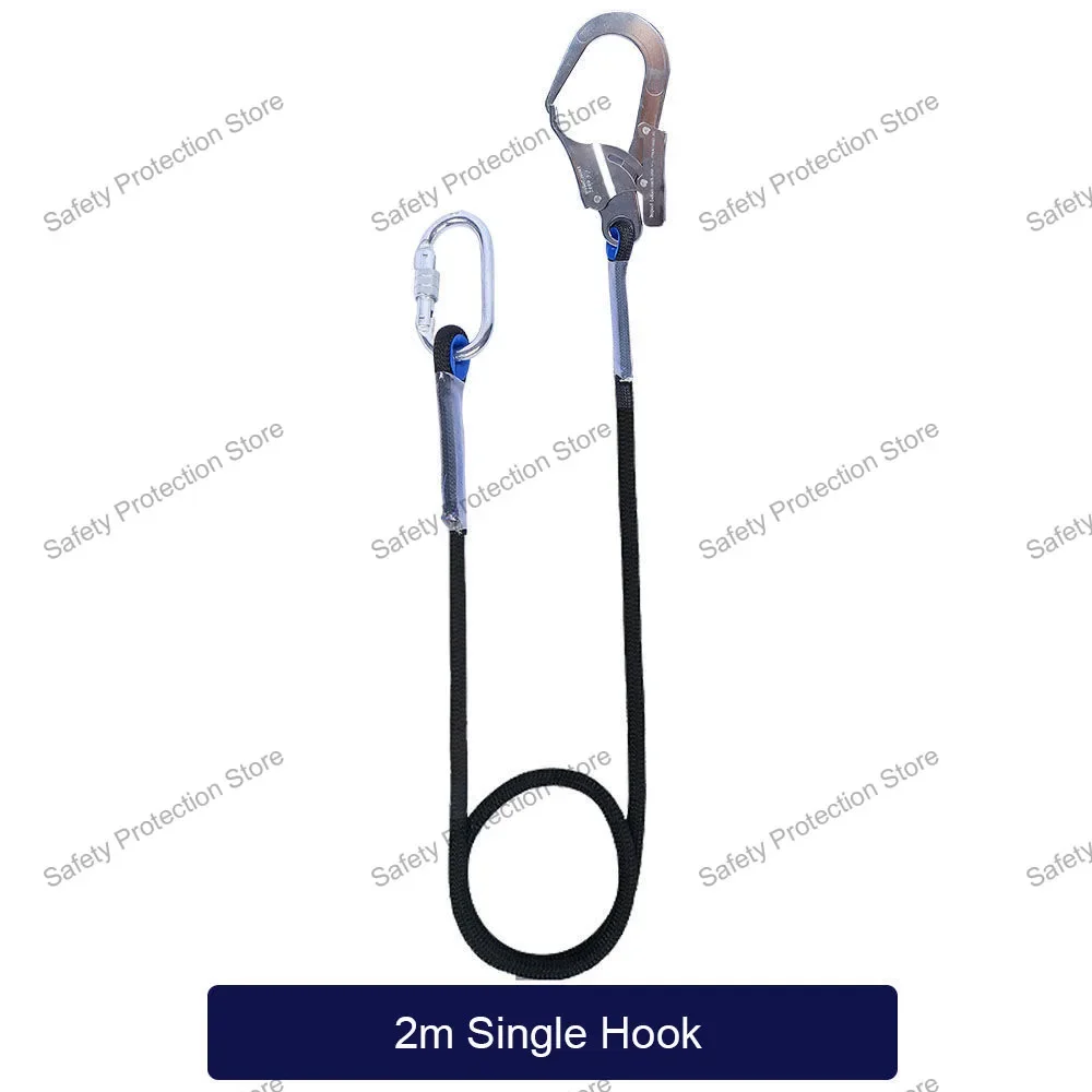 High Altitude Work Safety Belt Rope Hook Electrician Protective Safety Harness Rope Wear Resistant Anti Fall Buffer Safety Rope