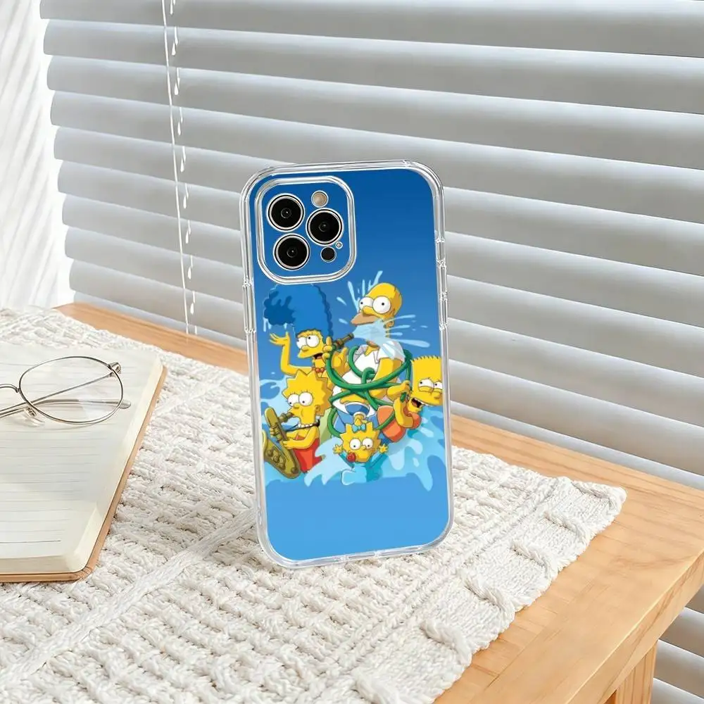The L-Simpsons Cartoon   Phone Case For iPhone17,16,15,14,13,12,11 Plus,Pro Max Soft Transparent Cover