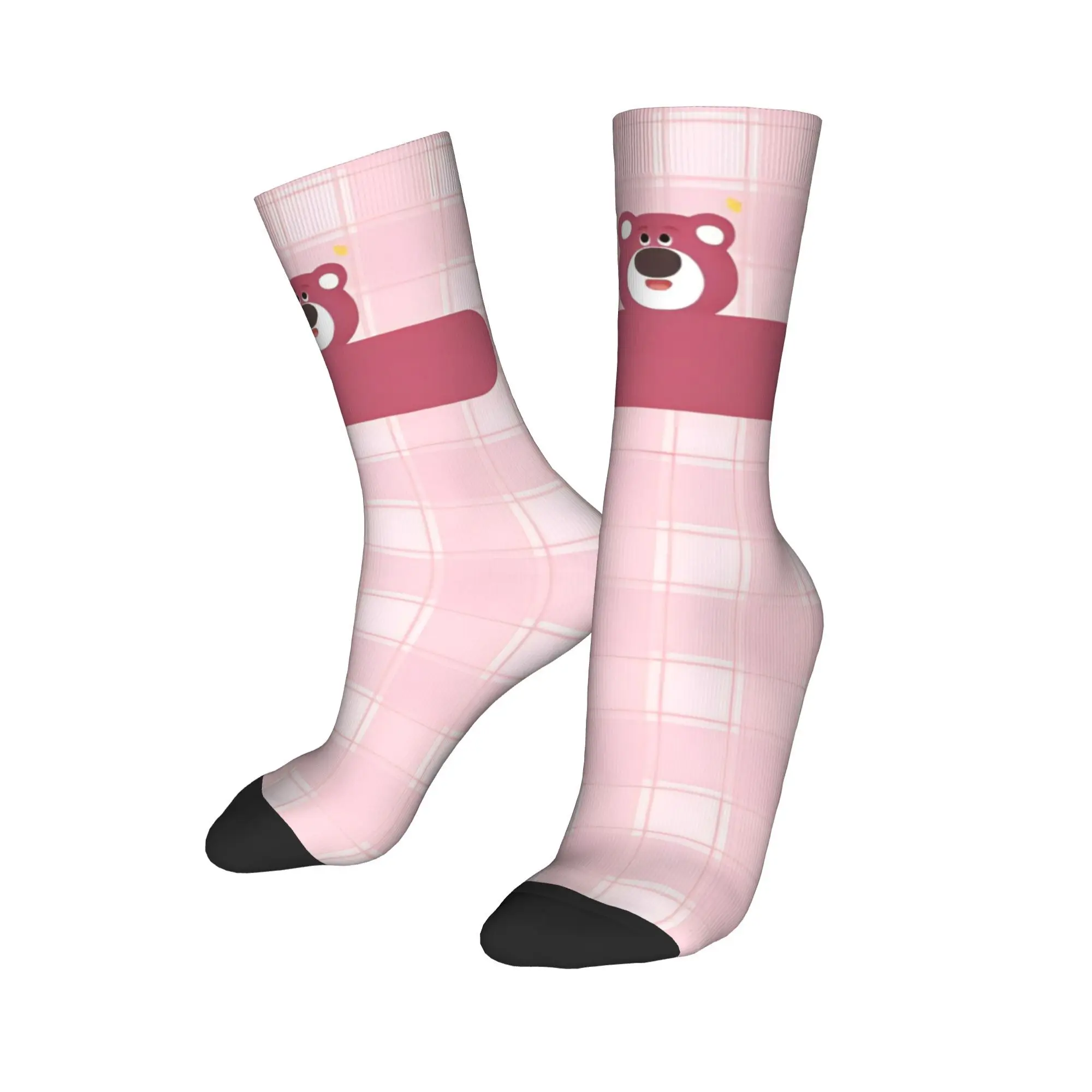 Winter Warm Cool Men's Women's Lotso Strawberry Bear Toy Story Socks Lots-o'-Huggin' Bear Non-slip Skateboard Socks