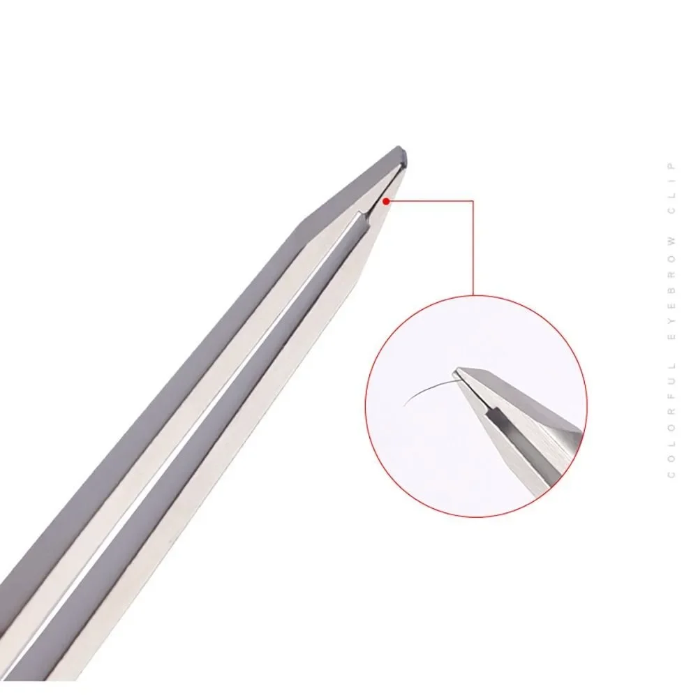 2PCS Stainless Steel Eyebrow Tweezer Multi-purpose Makeup Tools Eyelash Extension Clip Colorful Hairs Puller Facial Care