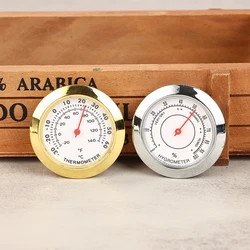 Diameter 43mm Round Thermometer Hygrometer Embedded Clock Gall Temperature And Humidity Meter To Measure Tea Boxes---30+60（℃）