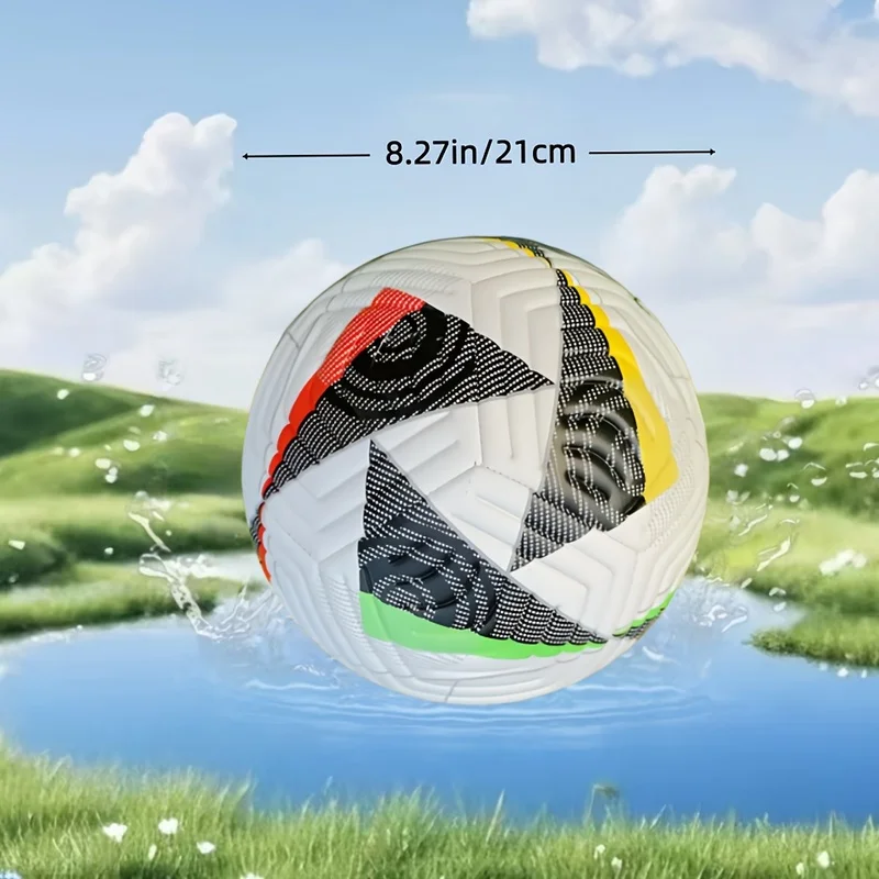 Size 5 Casual Soccer Ball, Wear-Resistant PVC with Stylish Color, Classic Design for Field Play