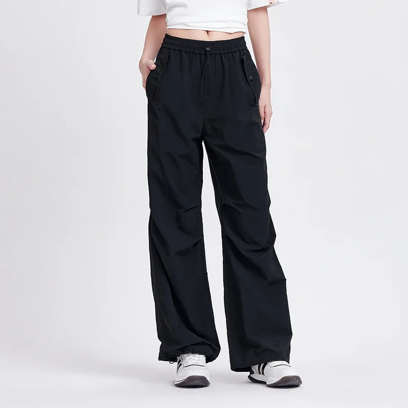 Semir Casual Pants Women Textured Wide Leg Pants 2024 New Summer Elastic Waist Parachute Pants High Street