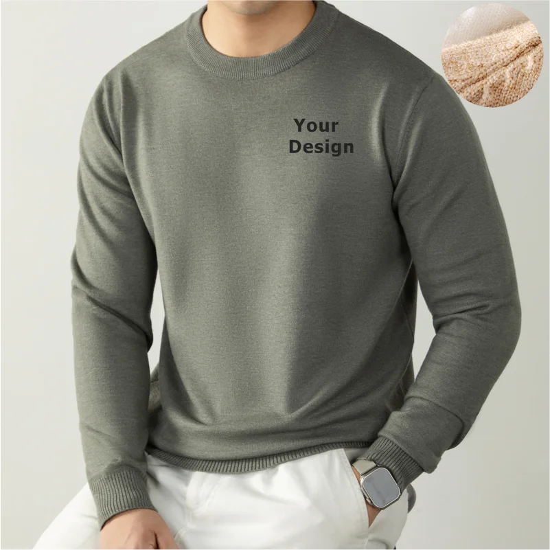 

New Keep Warm Winter Men's Casual Sweater Round Neck Long Sleeve Knitted Sweater Fashion Versatile Top Customize Your Design