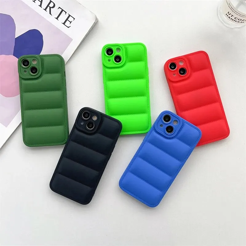 Solid Color TPU Anti-Drop Phone Case Suitable For IPhone 12/13/14/15 Wear-Resistant Simple Mobile Phone Case Full Coverage